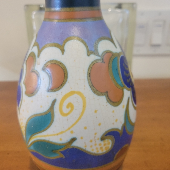 HAND PAINTED, Gouda Holland Vintage Vase, Art Nouveau - Picture 3 of 5
